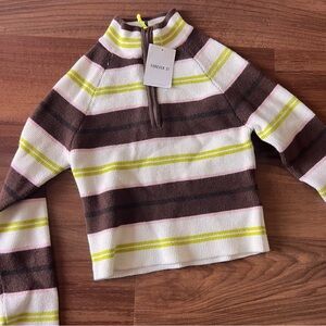 Forever 21 Women's Cowl Neck Sweater - Brown, White, Yellow